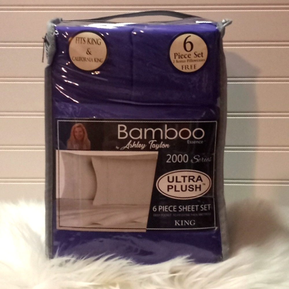 Bamboo Essence King Size  Purple-  6 Piece Sheet Set - Picture 2 of 10